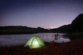 Tent On The Lake In Nebrodi Park, Sicily Royalty Free Stock Photo