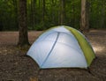 Lighted tent in the forest Royalty Free Stock Photo