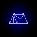 tent line icon in neon style. Element of winter sport illustration. Signs and symbols icon can be used for web, logo, mobile app, Royalty Free Stock Photo