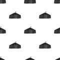 Tent in the Mongolian patterns.Mongolian tent.Housing the ancient Mongols.Mongolia single icon in black style vector