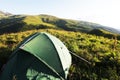 Tent in mountains Royalty Free Stock Photo