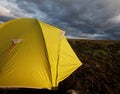 Tent in mountains Royalty Free Stock Photo