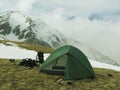 Tent in mountains Royalty Free Stock Photo