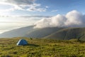 Tent in the mountains Royalty Free Stock Photo