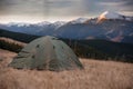 Tent in mountains