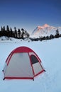 Tent and mt shuksan Royalty Free Stock Photo