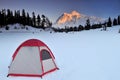 Tent and mt shuksan Royalty Free Stock Photo