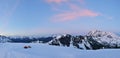 Tent and Mt Shuksan at sunset, camping at Huntoon Point