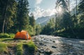 Tent Pitched Next to River