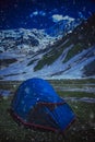 Tent at Rakaposhi base camp Royalty Free Stock Photo