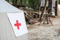 Tent with Red Cross sign