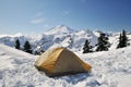 Tent set in mt baker national park