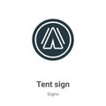 Tent sign vector icon on white background. Flat vector tent sign icon symbol sign from modern signs collection for mobile concept Royalty Free Stock Photo