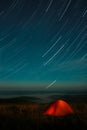 Tent under stars