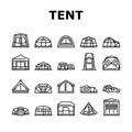 tent vacation travel tourism icons set vector Royalty Free Stock Photo