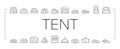 tent vacation travel tourism icons set vector Royalty Free Stock Photo