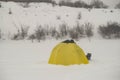 Tent winter snow protect fishing