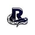 Tentacle Logo Letter R Octopus design