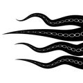 Tentacles Octopus. Parts of Sea Monster. Natural Fresh Seafood. Giant Kraken Swimming Royalty Free Stock Photo