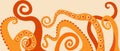 Tentacles of octopus. Vector decorative illustration. Royalty Free Stock Photo