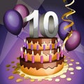 Tenth anniversary cake Royalty Free Stock Photo