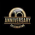 10th Anniversary emblem. Anniversary badge Royalty Free Stock Photo