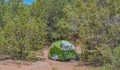 Tenting in the beautiful Flaming Gorge, National Recreation Area of Utah Royalty Free Stock Photo