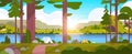 Tents camping area in forest summer camp concept sunny day sunrise landscape nature background with water mountains and