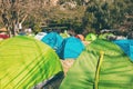 Tents in the campsite