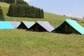 Tents Of A Campsite Of The Boy Scouts In The Mountains