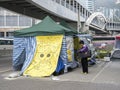 Tents in front of Central Government Offices - Umbrella Revolution, Admiralty, Hong Kong