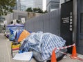 Tents in front of Legislative Council Car Park - Umbrella Revolution, Admiralty, Hong Kong