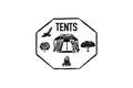 Tents grunge retro logo