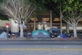Tents of a Homeless Encampment in Hollywood During the Day Royalty Free Stock Photo