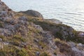 Tents on the Jangul coast. Tarkhankut. Western Crimea Royalty Free Stock Photo