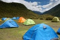 Tents on meadow