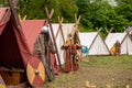 Tents at medieval festival Royalty Free Stock Photo