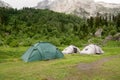 Tents are near the Mount Fisht