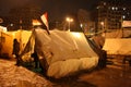 Tents In tahrir during Egyptian revolution at nigh Royalty Free Stock Photo