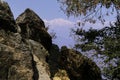 tenzing rock and snowcapped mount kangchenjunga, darjeeling in west bengal