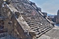 Steps of the Pyramid of the Feathered Serpent in Teotihuacan. Quetzalcoatl, deity of Mesoamerican culture Royalty Free Stock Photo