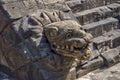 Quetzalcoatl Pyramid at Teotihuacan Ruins. Feathered Serpent Royalty Free Stock Photo