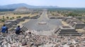 Teotihuacan from the moon pyramid , Mexico , Panorama Royalty Free Stock Photo