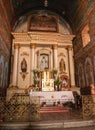 Altarpiece at the interior of Preciosa Sangre de Cristo church. Teotitlan del Valle, Oaxaca, Mexico