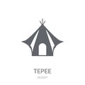 Tepee icon. Trendy Tepee logo concept on white background from D