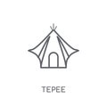 Tepee linear icon. Modern outline Tepee logo concept on white ba Royalty Free Stock Photo