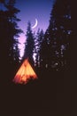 Tepee and Moon Royalty Free Stock Photo