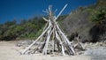 Tepee at Spooky beach, Angourie Royalty Free Stock Photo