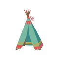 Tepee tent for childrens games, hut for kid cartoon vector Illustration