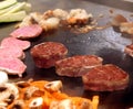 Tepenyaki food preparation Royalty Free Stock Photo